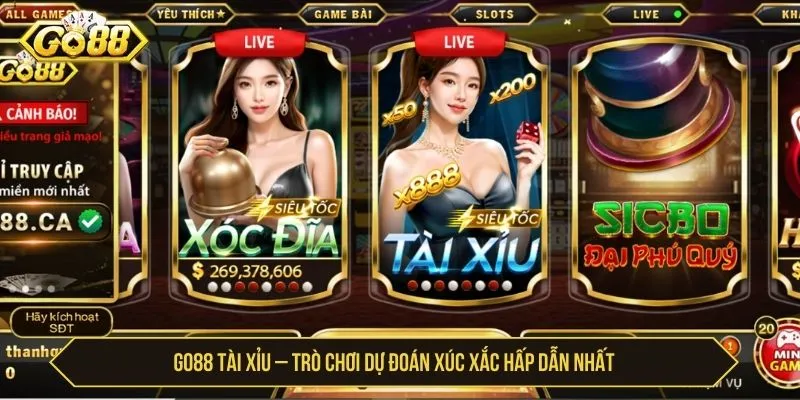 GO88 Tài Xỉu là trò chơi dự đoán kết quả xúc xắc
